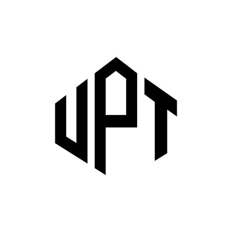 UPT letter logo design with polygon shape. UPT polygon and cube shape ...