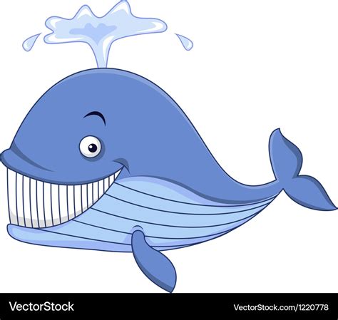 Blue whale cartoon Royalty Free Vector Image - VectorStock