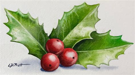 Painting Holly and Berries with Watercolor - YouTube