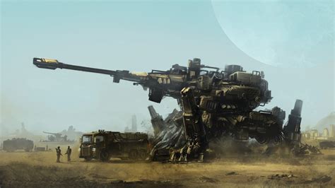 Wallpaper : futuristic, war, weapon, artwork, soldier, tank, mech ...