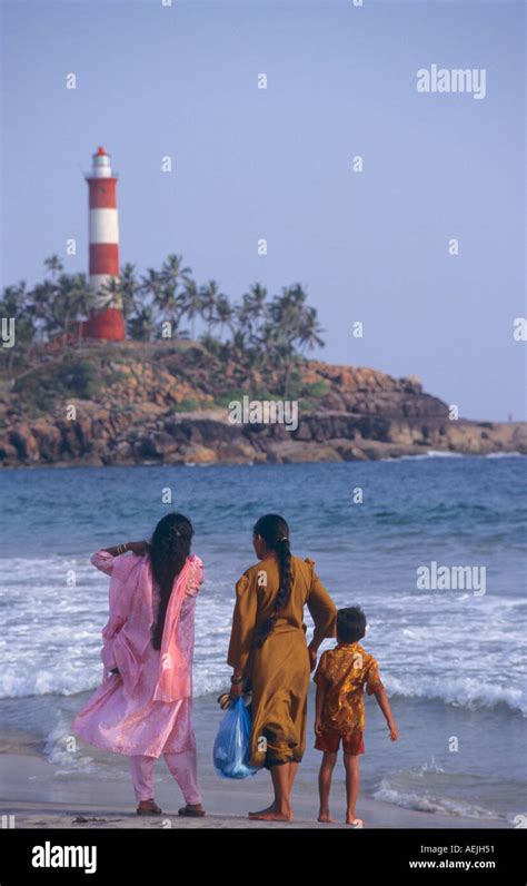 Lighthouse Beach Kovalam Kerala India Stock Photo - Alamy