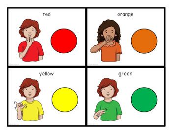 American Sign Language Colors Printable