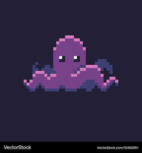 Pixel art octopus Royalty Free Vector Image - VectorStock