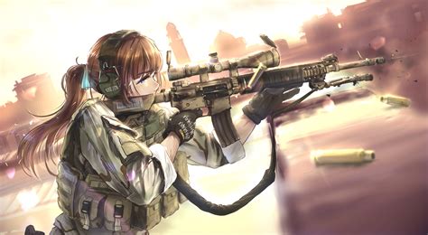 girl, bullets, soldiers Wallpaper, HD Anime 4K Wallpapers, Images and ...