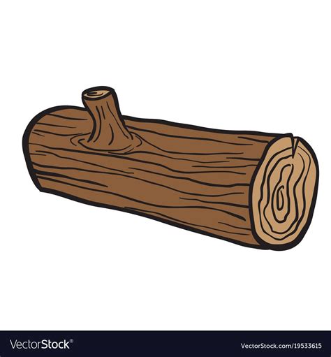 Log vector image on VectorStock | Wood illustration, Log drawing ...