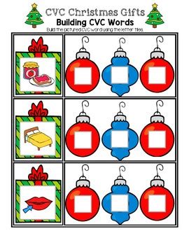 CVC Christmas Gifts - Spelling CVC Words by Little Learning Lane