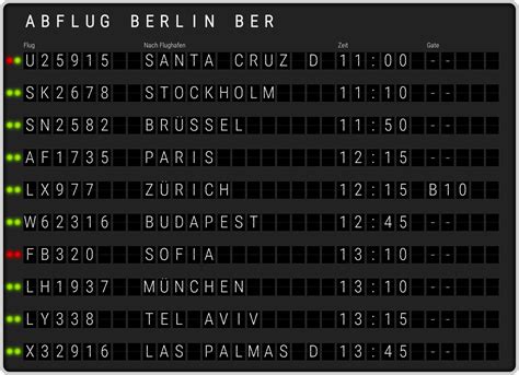 Flughafen Berlin Brandenburg Abflug [BER] Flugplan & Abflugzeiten