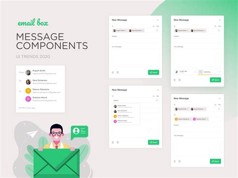 Email Box Message Components by Nishan Singh on Dribbble