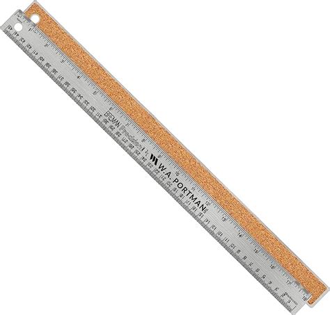 Breman Precision Metal Ruler 18 Inch - Stainless Steel Cork Back Metal ...