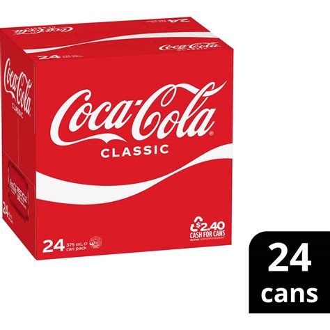 Coca - Cola Classic Soft Drink Multipack Cans 375ml X 24 Pack | Woolworths