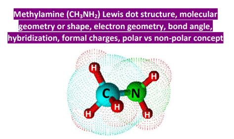 CH3NH2 Lewis structure, molecular geometry, hybridization, bond angle