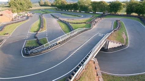 Outdoor go kart racing track in a beautiful sunny day at Herefordshire ...