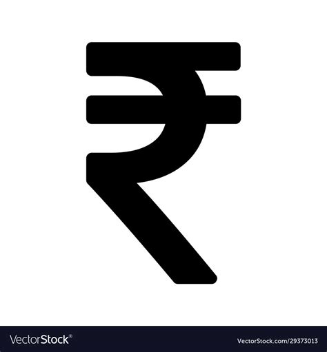 Indian rupee icon symbol isolated on white Vector Image