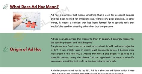 What Does the Latin Phrase "Ad Hoc" Mean? • 7ESL