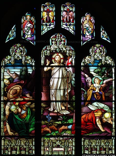 "Resurrection of Christ" Religious Stained Glass Window