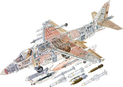 McDonnell Douglas AV-8B Harrier II Cutaway Drawing in High quality