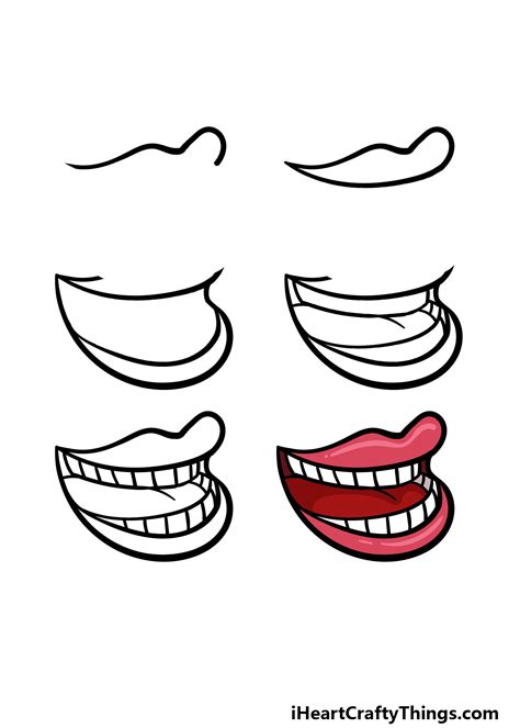 How To Draw A Smiling Mouth Step By Step For Kids