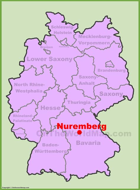 Nürnberg location on the Germany map - Ontheworldmap.com