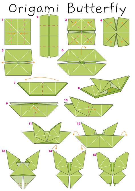 Origami ideas: Origami Instructions Of A Butterfly