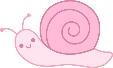 Cute Pink Snail - Free Clip Art