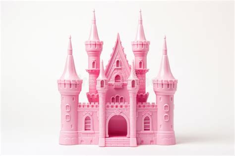 Pink Toy Toy Castle White Background Stock Illustration - Illustration ...