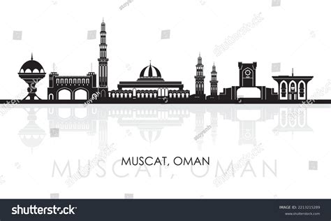 Silhouette Skyline Panorama City Muscat Oman Stock Vector (Royalty Free ...