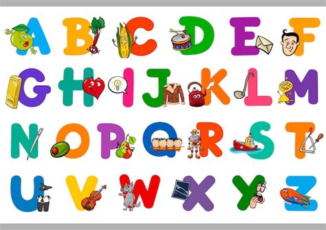 Premium Vector | Educational cartoon alphabet for kids