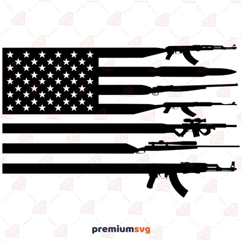 Distressed American Flag Gun Svg