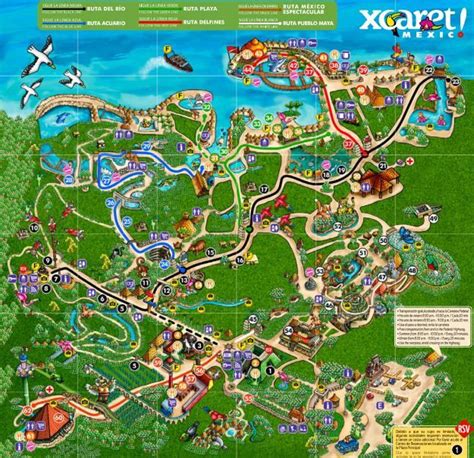 Mapa de Xcaret | Map of Xcaret #RivieraMaya #Cancun el parque mas ...