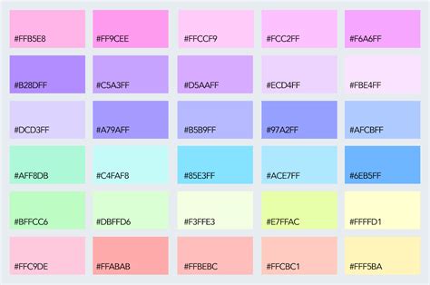 pastel rainbow hex codes - Google Search | Pastel colour palette, Hex ...