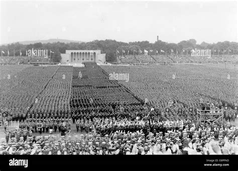 Nuremberg Rally 1933 in Nuremberg, Germany - View from the speaker's ...