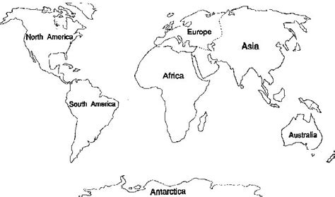 7 Continents Map For Kids | World map coloring page, Maps for kids ...