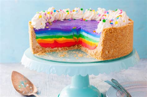 Rainbow Cheesecake Recipe is No Bake and Gelatin Free - Eating Richly