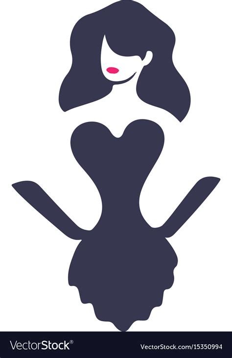 Beautiful girl logo design Royalty Free Vector Image