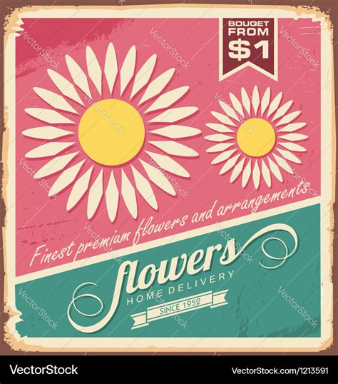 Vintage florist shop sign Royalty Free Vector Image