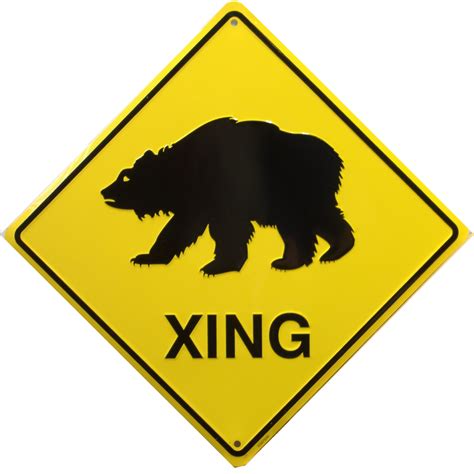 BEAR XING SIGN - Old Time Signs