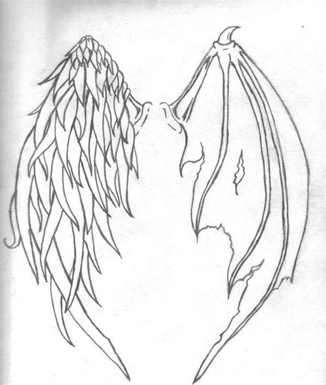 Angel and demon wing | Aile d ange dessin, Aile d ange tatouage, Dessin ...