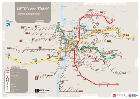 Large detailed map of public transport in Prague. Prague city large ...