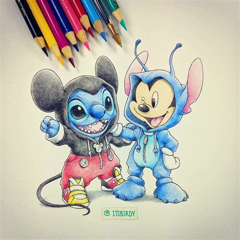 Stitch and Mickey artwork | Arts and Crafts | Pinterest | Stitch ...