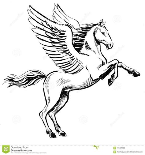 Download White pegasus stock illustration. Illustration of stalion ...