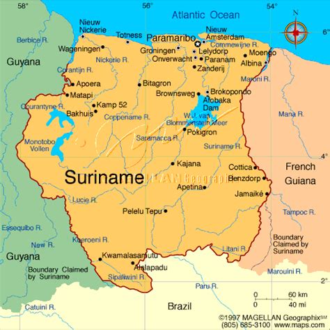 Suriname Map - suriname • mappery