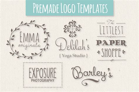 Cute Premade Logo Templates - Set 1 By The Pen and Brush | TheHungryJPEG