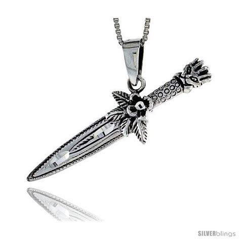 Sterling Silver Knife Pendant, 1 5/8 in in width. - SilverBlings