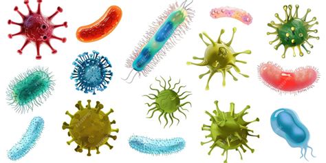 Premium Photo | Various types of germs on a clean white background ...