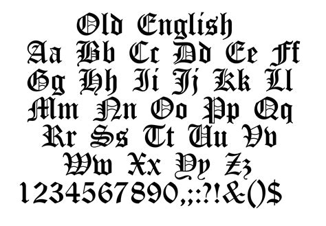 Old English Fonts Alphabet