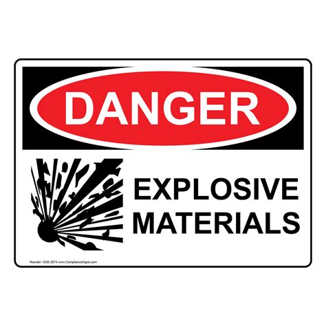 OSHA Sign - DANGER Explosive Materials Sign - Hazmat