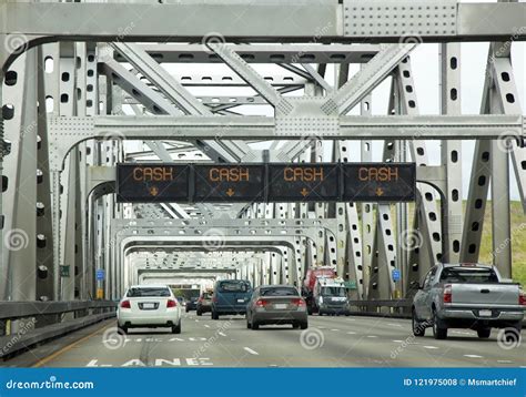 Toll Bridge Traffic stock photo. Image of information - 121975008