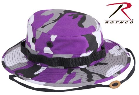 Purple & Black Camouflage Boonie Hat - Rothco Military Style Outdoor B ...