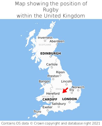 Where is Rugby? Rugby on a map