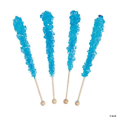 Blue Rock Candy Lollipops